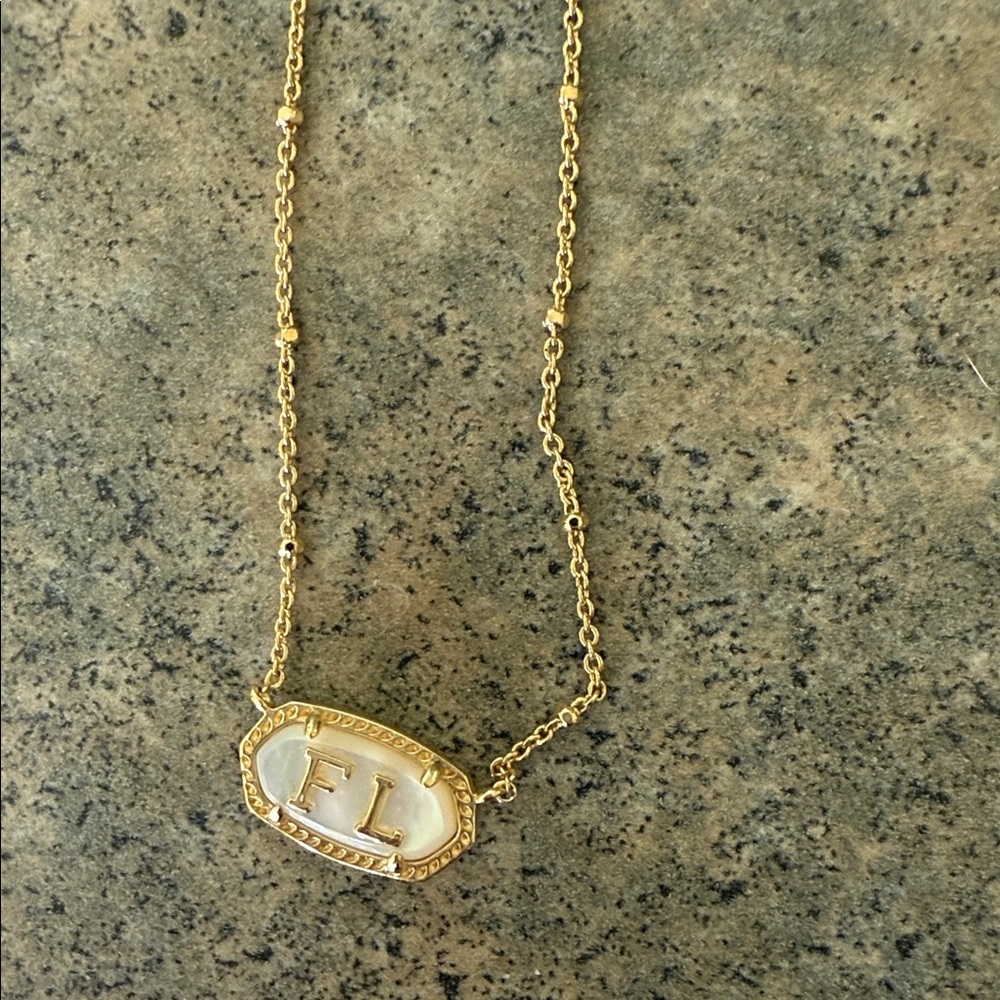 Kendra Scott Gold and white FL Florida Necklace